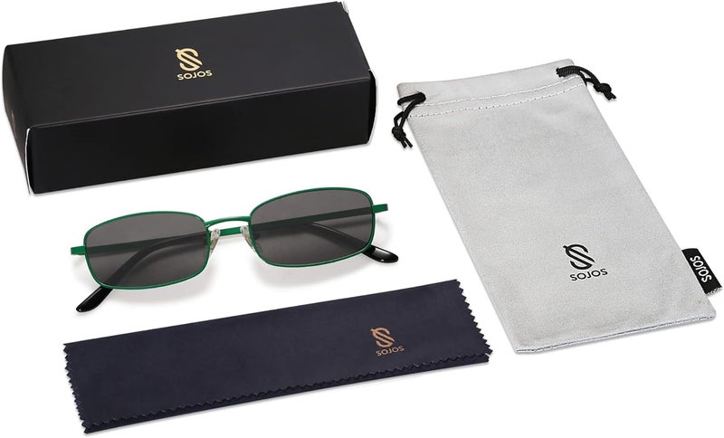 Sojos Small Trendy Rectangle Sunglasses Womens Mens, Retro 80s 90s Y2k Chic Narrow Thin Skinny Sunnies SJ1187 - Image 5